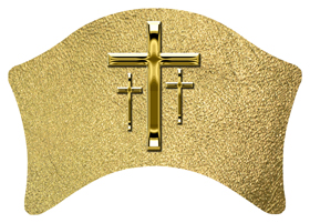 DABAN-517-GD-SH-GD Gold 3 Crosses Shimmer Gold